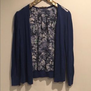 Floral satin back cardigan